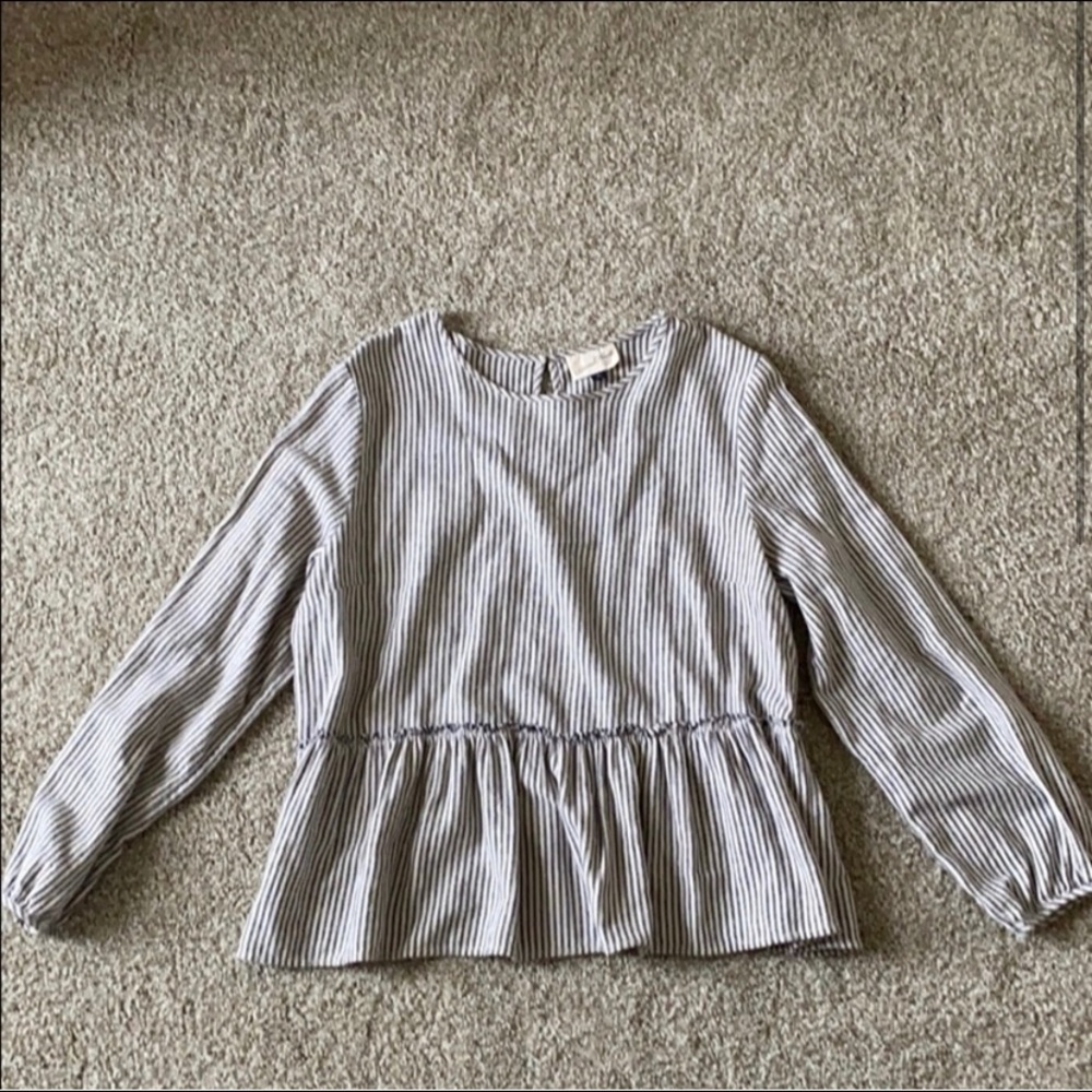 Long Sleeve Striped Blouse